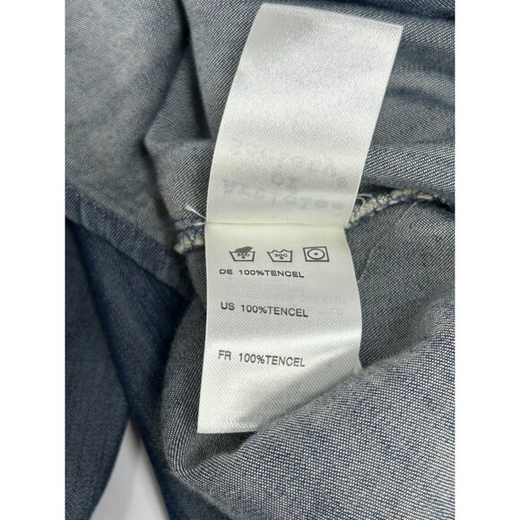 ARTICLES OF SOCIETY Trixie Denim Shirt Sz L Blue Chambray Button Top Up Tencel - Picture 7 of 13